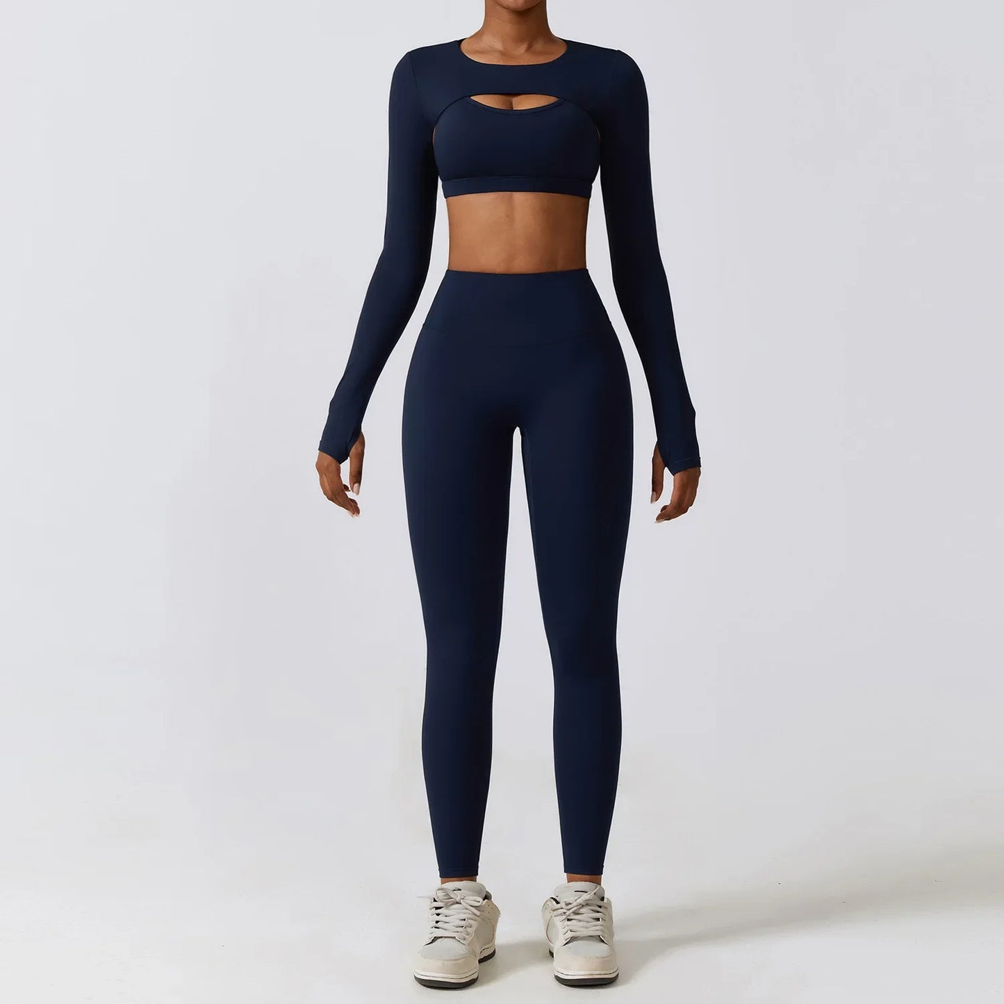 3 Pieces Fitness Yoga Set Women Solid Color Stretch Athletic Suit Sexy Bra Zipper Jacket High Waist Leggings Female Sportswear