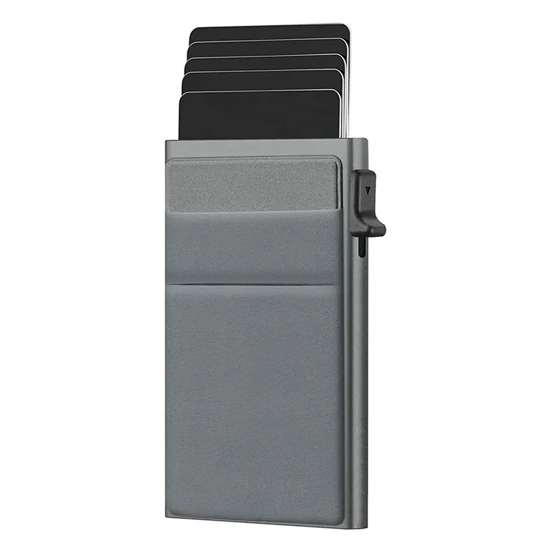 Men Anti Rfid Blocking Protected Magic ID Credit Bank Card Holder Case Wallet Metal Thin Slim Minimalist Small Metal Wallet