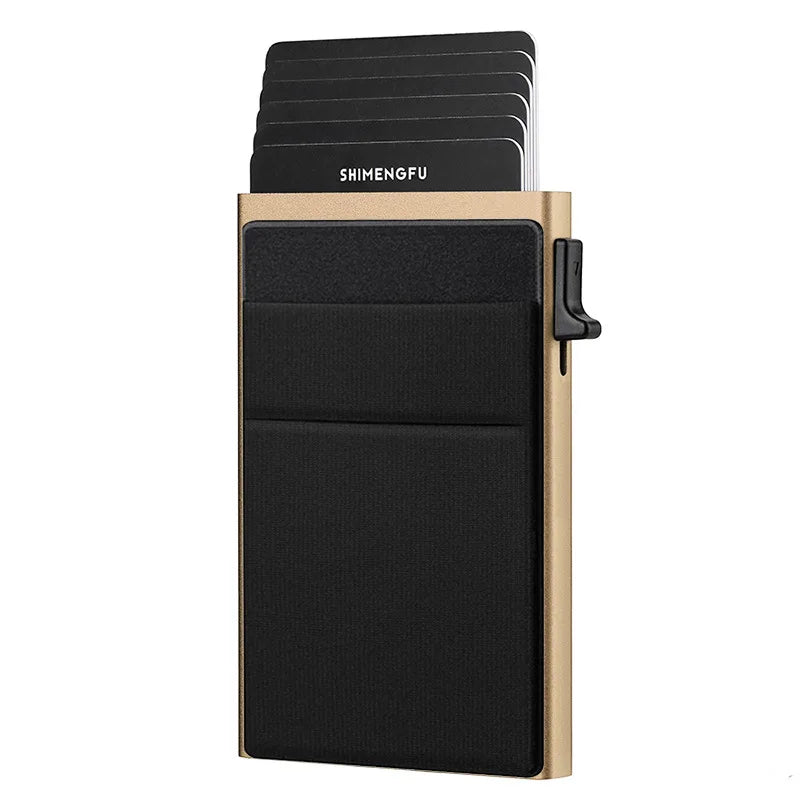 Men Anti Rfid Blocking Protected Magic ID Credit Bank Card Holder Case Wallet Metal Thin Slim Minimalist Small Metal Wallet