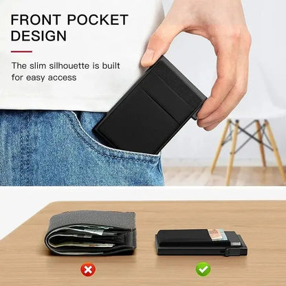 Men Anti Rfid Blocking Protected Magic ID Credit Bank Card Holder Case Wallet Metal Thin Slim Minimalist Small Metal Wallet