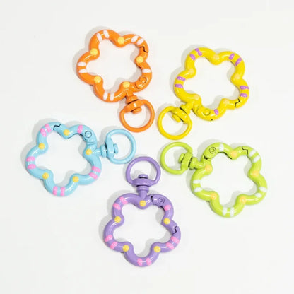 5pcs Flower Metal Lobster Claw Clasps Swivel Lanyards Trigger Snap Hooks Strap Connector for Bag Key Chains Rings Jewelry Making