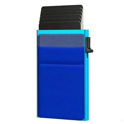 Men Anti Rfid Blocking Protected Magic ID Credit Bank Card Holder Case Wallet Metal Thin Slim Minimalist Small Metal Wallet