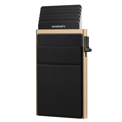 Men Anti Rfid Blocking Protected Magic ID Credit Bank Card Holder Case Wallet Metal Thin Slim Minimalist Small Metal Wallet