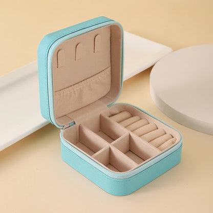 1pcs Single Layer Storage Box Ladies Travel Leather Jewelry Box Classic Black Pure White Fashion Pink Storage Box