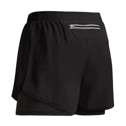 2025New Men's Fitness Training Shorts Summer 2 In 1 Quick Dry Gym Beach Running Double-deck Shorts Outdoor Sportswear Men shorts