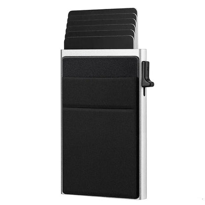 Men Anti Rfid Blocking Protected Magic ID Credit Bank Card Holder Case Wallet Metal Thin Slim Minimalist Small Metal Wallet