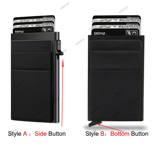 Anti Rfid Blocking Protected Magic ID Bank Credit Card Holder Men Thin Slim Minimalist Smart Magic Wallets Metal Cardholer Case