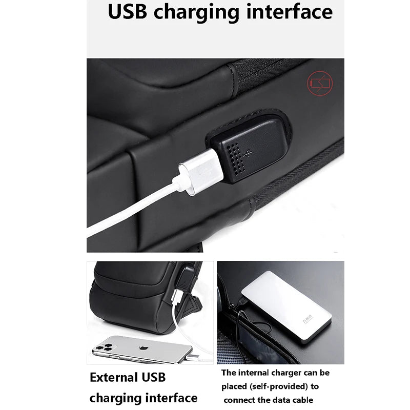 Password Lock Anti-Theft Men's Bag Men's Chest Bag Casual Sports Small Backpack Shoulder Crossbody Bag Motorcycle Bag