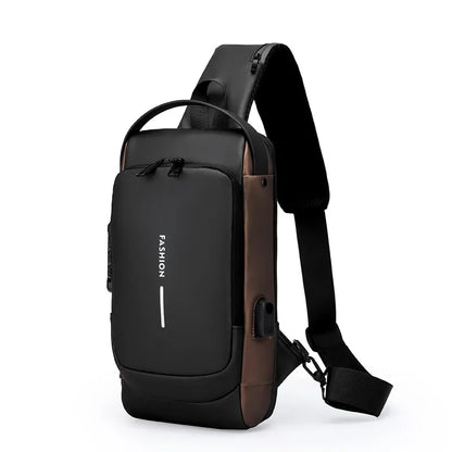 Men's Anti-theft Combination Lock Chest Bag - Adjustable Shoulder Strap, Suitable for Outdoor，and Leisure Sports, Crossbody Bag