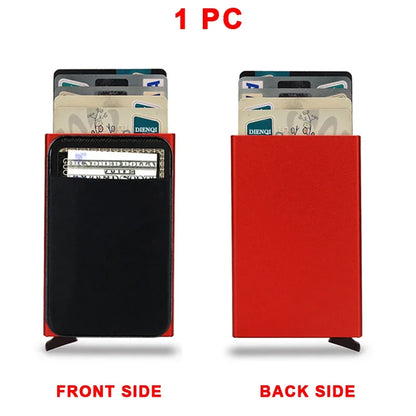 Men Anti Rfid Blocking Protected Magic ID Credit Bank Card Holder Case Wallet Metal Thin Slim Minimalist Small Metal Wallet
