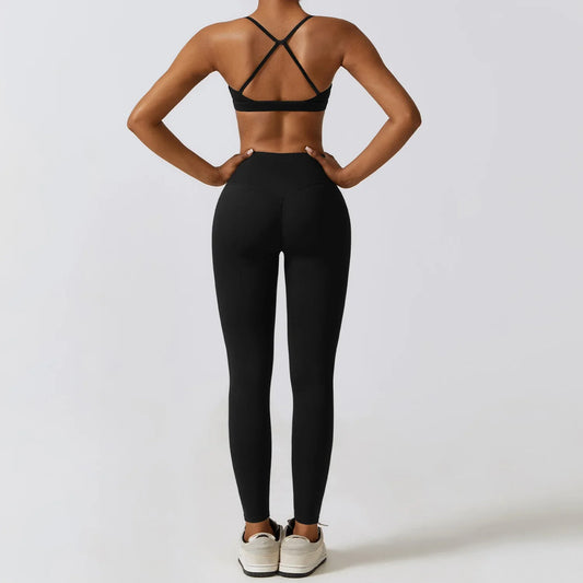3 Pieces Fitness Yoga Set Women Solid Color Stretch Athletic Suit Sexy Bra Zipper Jacket High Waist Leggings Female Sportswear