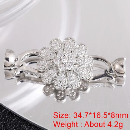Juya 18K Gold Silver Plated Decorative Connector Fastener Hooks Lock Clasps For DIY Women Crystals Gems Pearls Jewelry Making