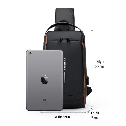 Men's Anti-theft Combination Lock Chest Bag - Adjustable Shoulder Strap, Suitable for Outdoor，and Leisure Sports, Crossbody Bag