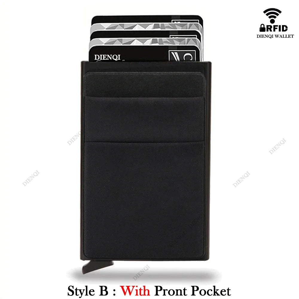 Men Anti Rfid Blocking Protected Magic ID Credit Bank Card Holder Case Wallet Metal Thin Slim Minimalist Small Metal Wallet