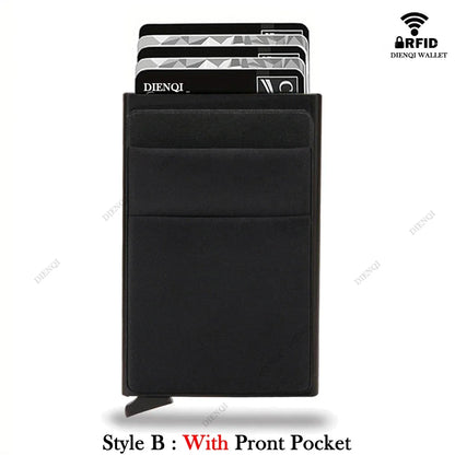 Men Anti Rfid Blocking Protected Magic ID Credit Bank Card Holder Case Wallet Metal Thin Slim Minimalist Small Metal Wallet