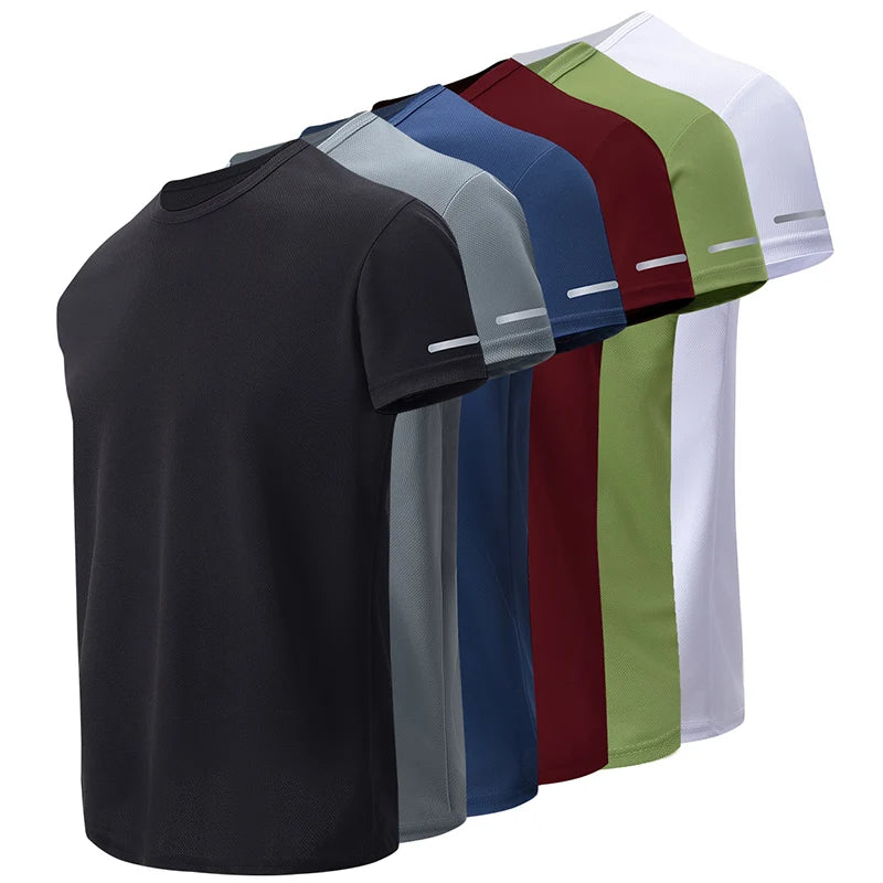 1/4 Pcs Men's Summer Quick-drying Sports Fashion Printed Short-sleeved Teens Loose and Comfortable Running Fitness Joker T-shirt