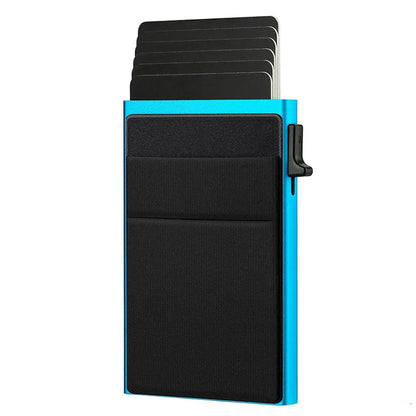 Men Anti Rfid Blocking Protected Magic ID Credit Bank Card Holder Case Wallet Metal Thin Slim Minimalist Small Metal Wallet