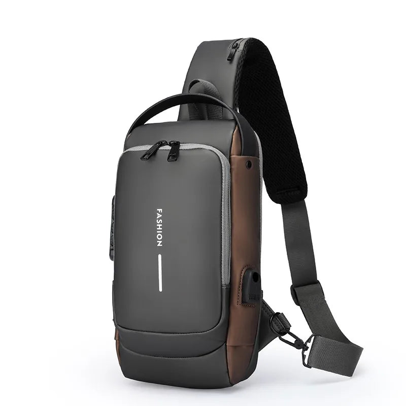 Men's Anti-theft Combination Lock Chest Bag - Adjustable Shoulder Strap, Suitable for Outdoor，and Leisure Sports, Crossbody Bag