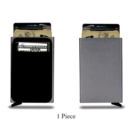 Men Anti Rfid Blocking Protected Magic ID Credit Bank Card Holder Case Wallet Metal Thin Slim Minimalist Small Metal Wallet