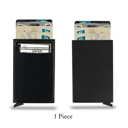 Men Anti Rfid Blocking Protected Magic ID Credit Bank Card Holder Case Wallet Metal Thin Slim Minimalist Small Metal Wallet