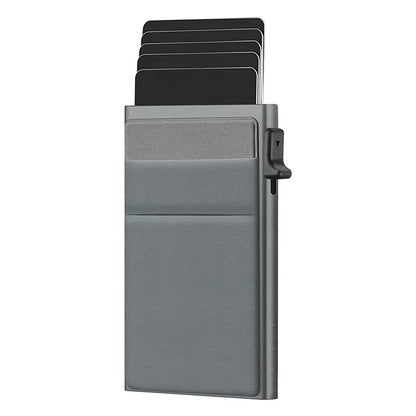 Men Anti Rfid Blocking Protected Magic ID Credit Bank Card Holder Case Wallet Metal Thin Slim Minimalist Small Metal Wallet
