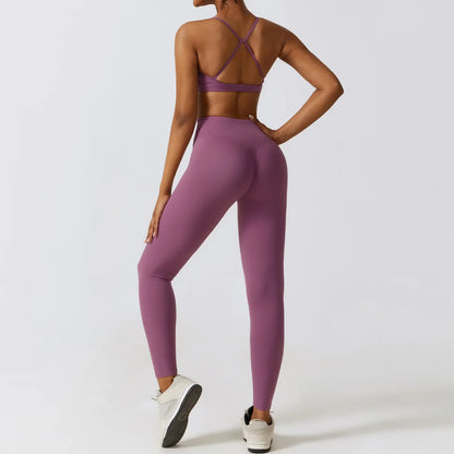 3 Pieces Fitness Yoga Set Women Solid Color Stretch Athletic Suit Sexy Bra Zipper Jacket High Waist Leggings Female Sportswear