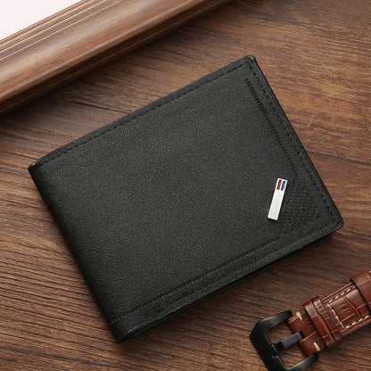 Slim Wallets for Men Rfid Blocking Money Clip Men's Youth Luxury Short Leather Card Holder Thin Minimalist Bifold Man Wallet