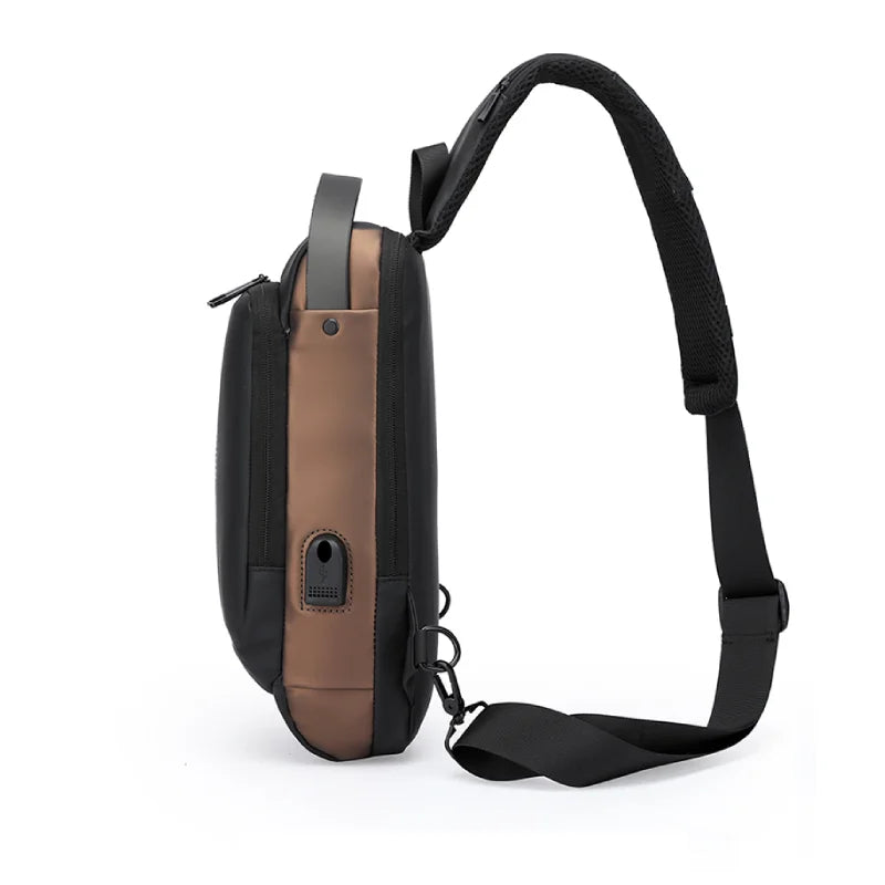 Men's Anti-theft Combination Lock Chest Bag - Adjustable Shoulder Strap, Suitable for Outdoor，and Leisure Sports, Crossbody Bag