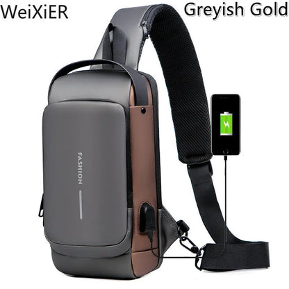 Men's Anti-theft Combination Lock Chest Bag - Adjustable Shoulder Strap, Suitable for Outdoor，and Leisure Sports, Crossbody Bag