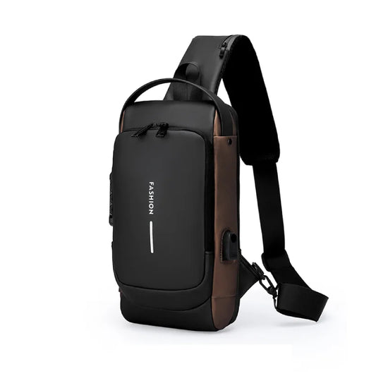 Men's Anti-theft Combination Lock Chest Bag - Adjustable Shoulder Strap, Suitable for Outdoor，and Leisure Sports, Crossbody Bag