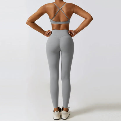 3 Pieces Fitness Yoga Set Women Solid Color Stretch Athletic Suit Sexy Bra Zipper Jacket High Waist Leggings Female Sportswear
