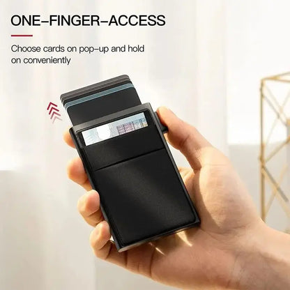 Men Anti Rfid Blocking Protected Magic ID Credit Bank Card Holder Case Wallet Metal Thin Slim Minimalist Small Metal Wallet